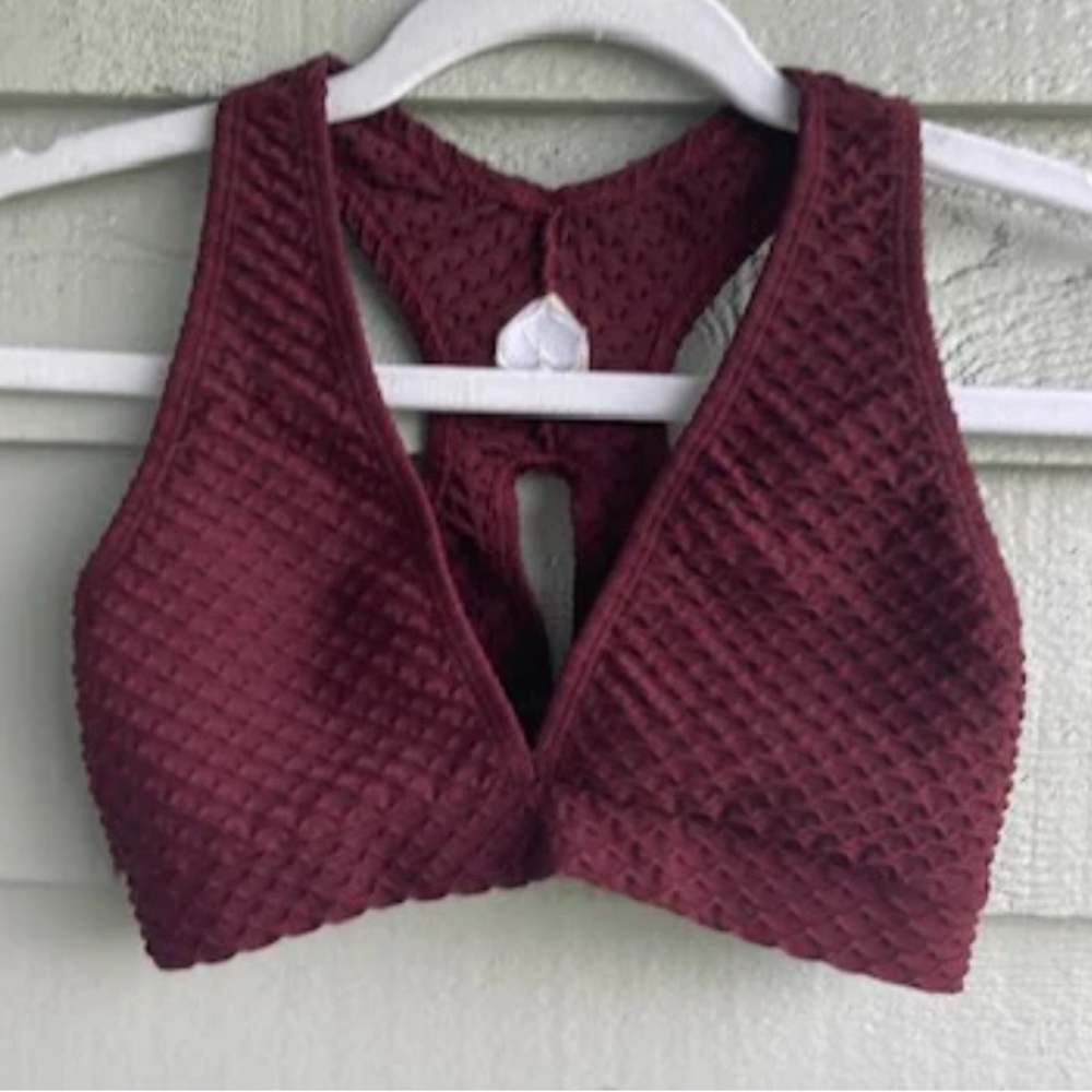 Textured Burgundy Women's Bralette